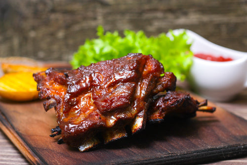 Grilled Lamb Ribs in BBQ sauce